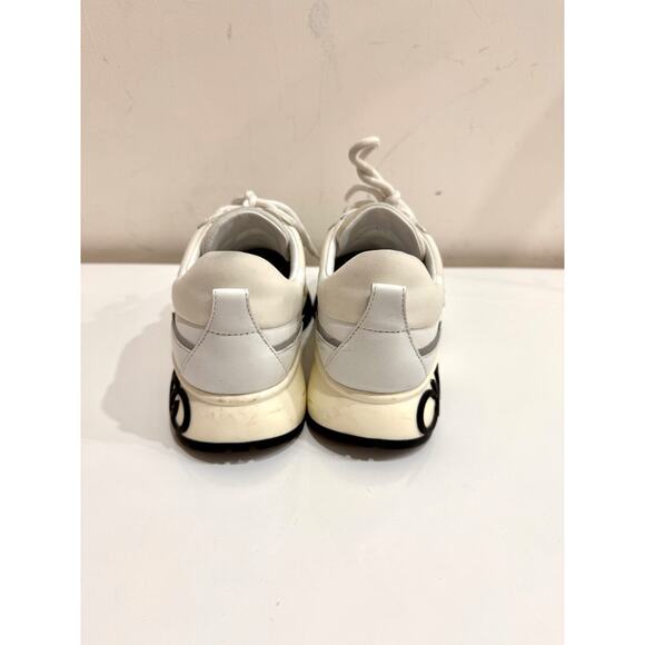 Jimmy Choo Leather and Neoprene Raine Choo Logo Platform Sneakers White EU 37.5 - Picture 6 of 8